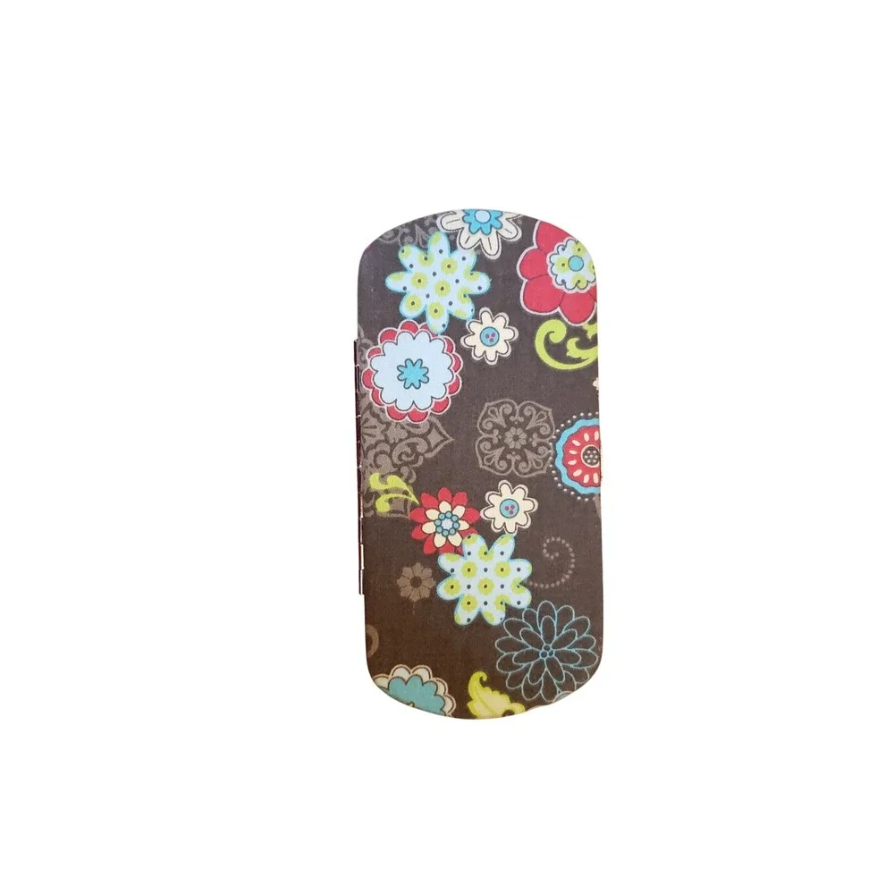 Thirty One Floral Glasses Case Clutch Wallet‎ Organizer Brown Blue Red